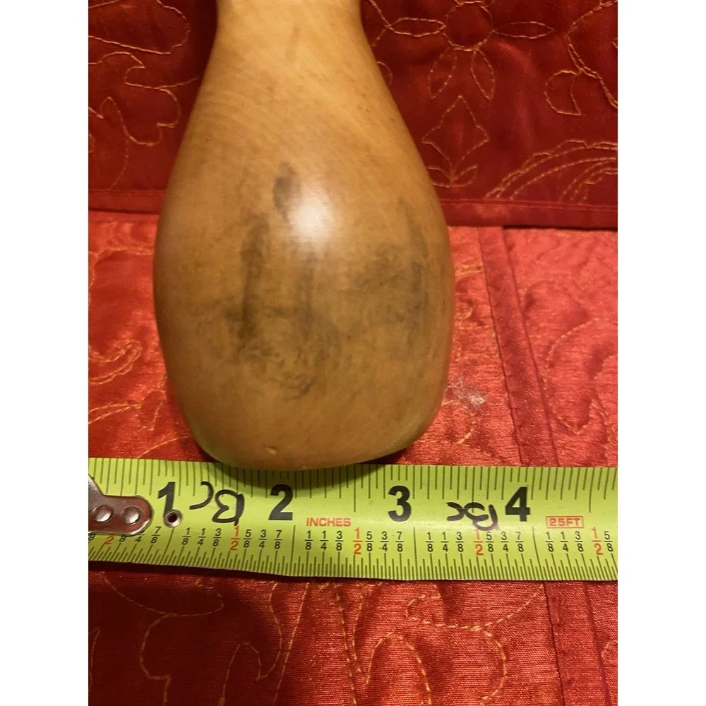 Hand Turned Natural Wood Grain Flower Vase 5.5 x 3 Hand Crafted‎ Farmhouse Artsy